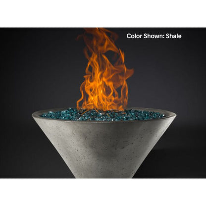 Natural Gas / Electronic Ignition Burner / Shale Slick Rock Concrete 29" Conical Ridgeline Gas Fire Bowl