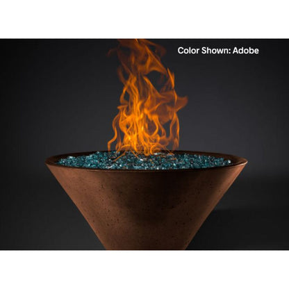 Natural Gas / Electronic Ignition Burner / Adobe Slick Rock Concrete 29" Conical Ridgeline Gas Fire Bowl