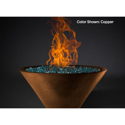 Natural Gas / Electronic Ignition Burner / Copper Slick Rock Concrete 29" Conical Ridgeline Gas Fire Bowl