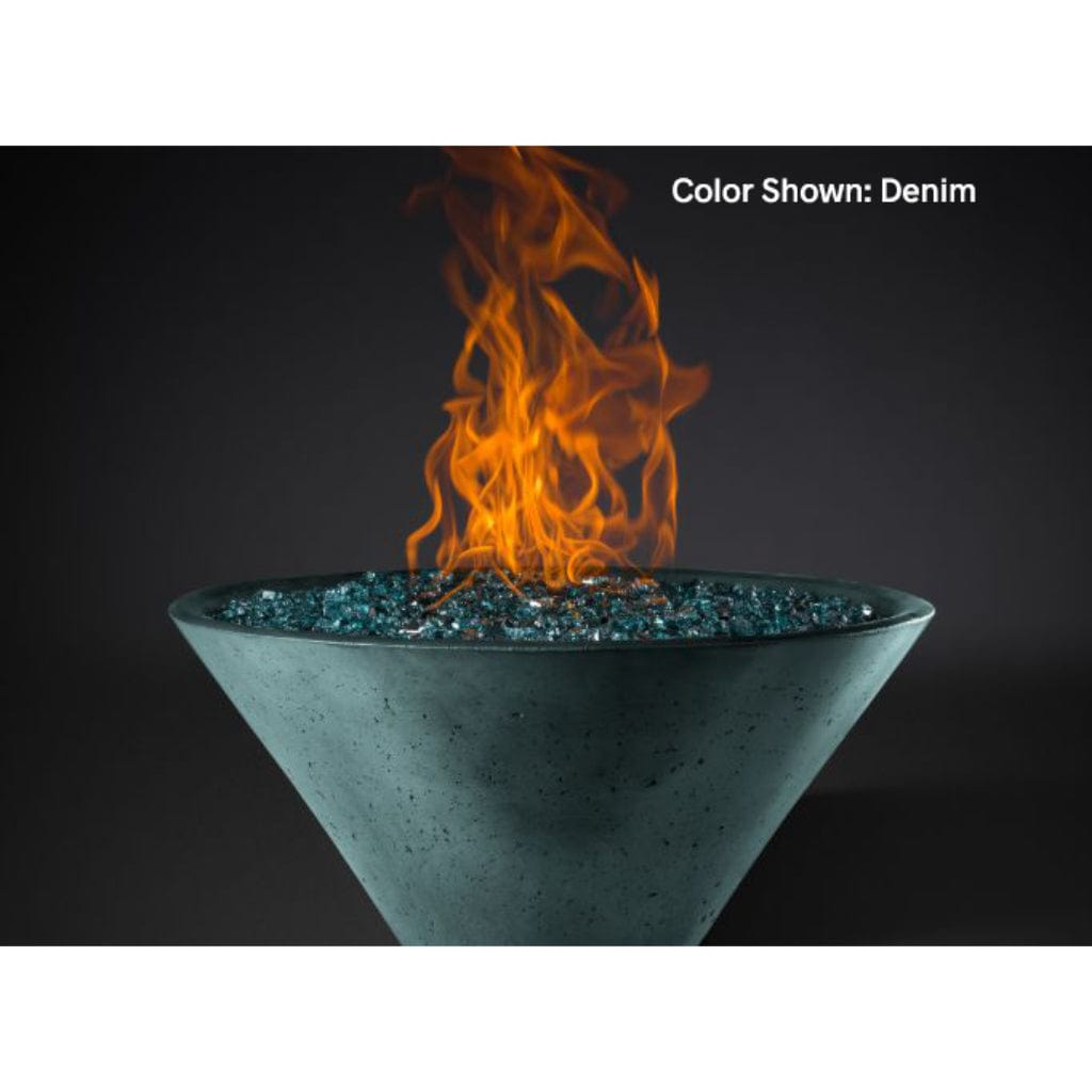 Natural Gas / Electronic Ignition Burner / Denim Slick Rock Concrete 29" Conical Ridgeline Gas Fire Bowl