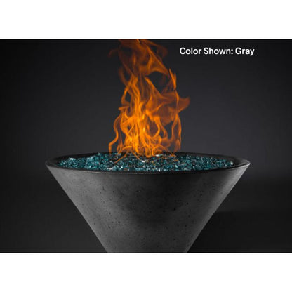 Natural Gas / Electronic Ignition Burner / Gray Slick Rock Concrete 29" Conical Ridgeline Gas Fire Bowl