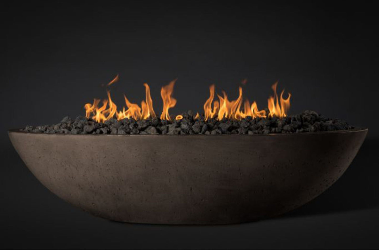 Slick Rock Concrete Oasis 60" Coal Gray Oval Propane Gas Fire Bowl With Electronic Ignition Burner