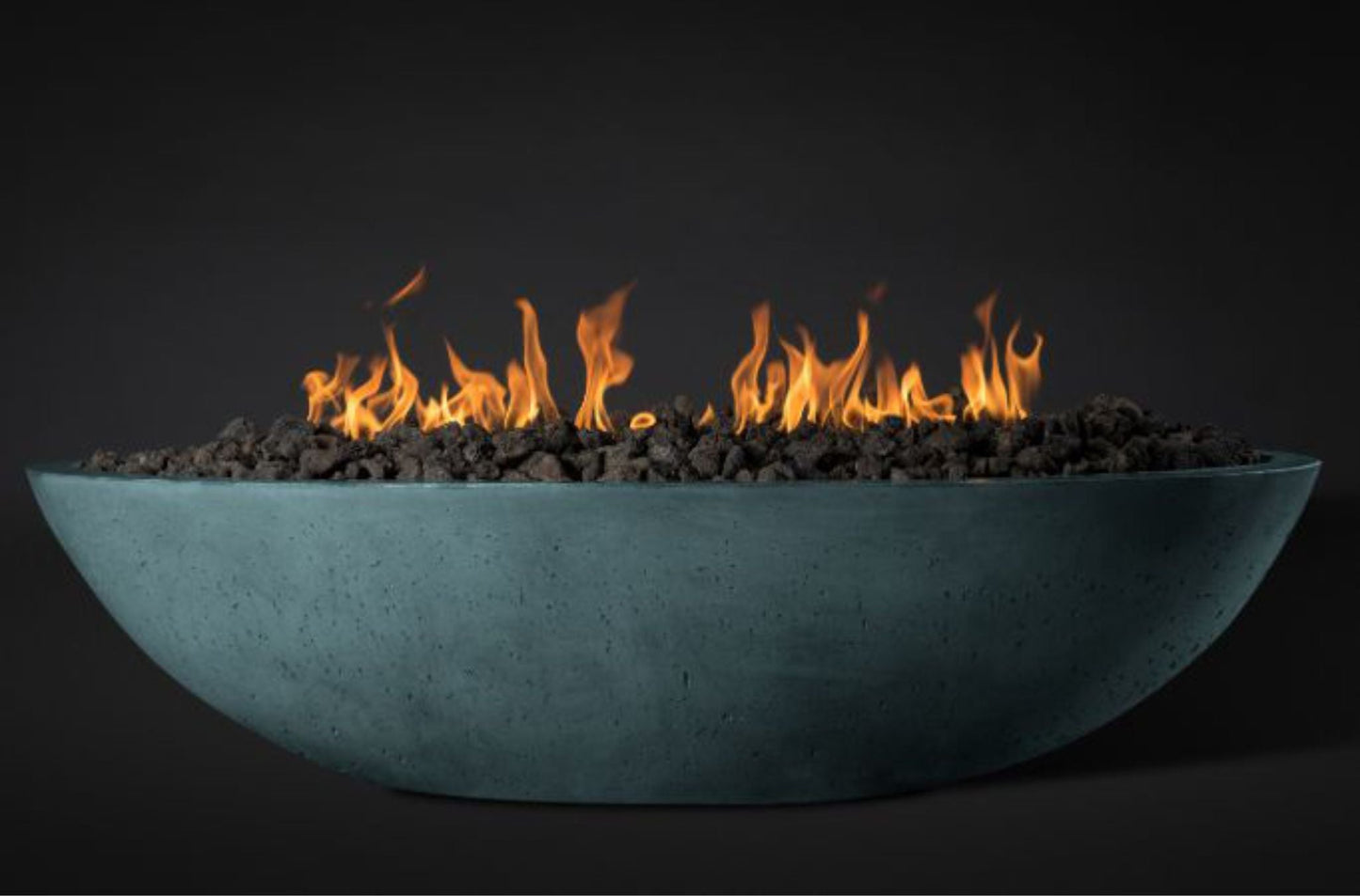 Slick Rock Concrete Oasis 60" Denim Oval Propane Gas Fire Bowl With Electronic Ignition Burner