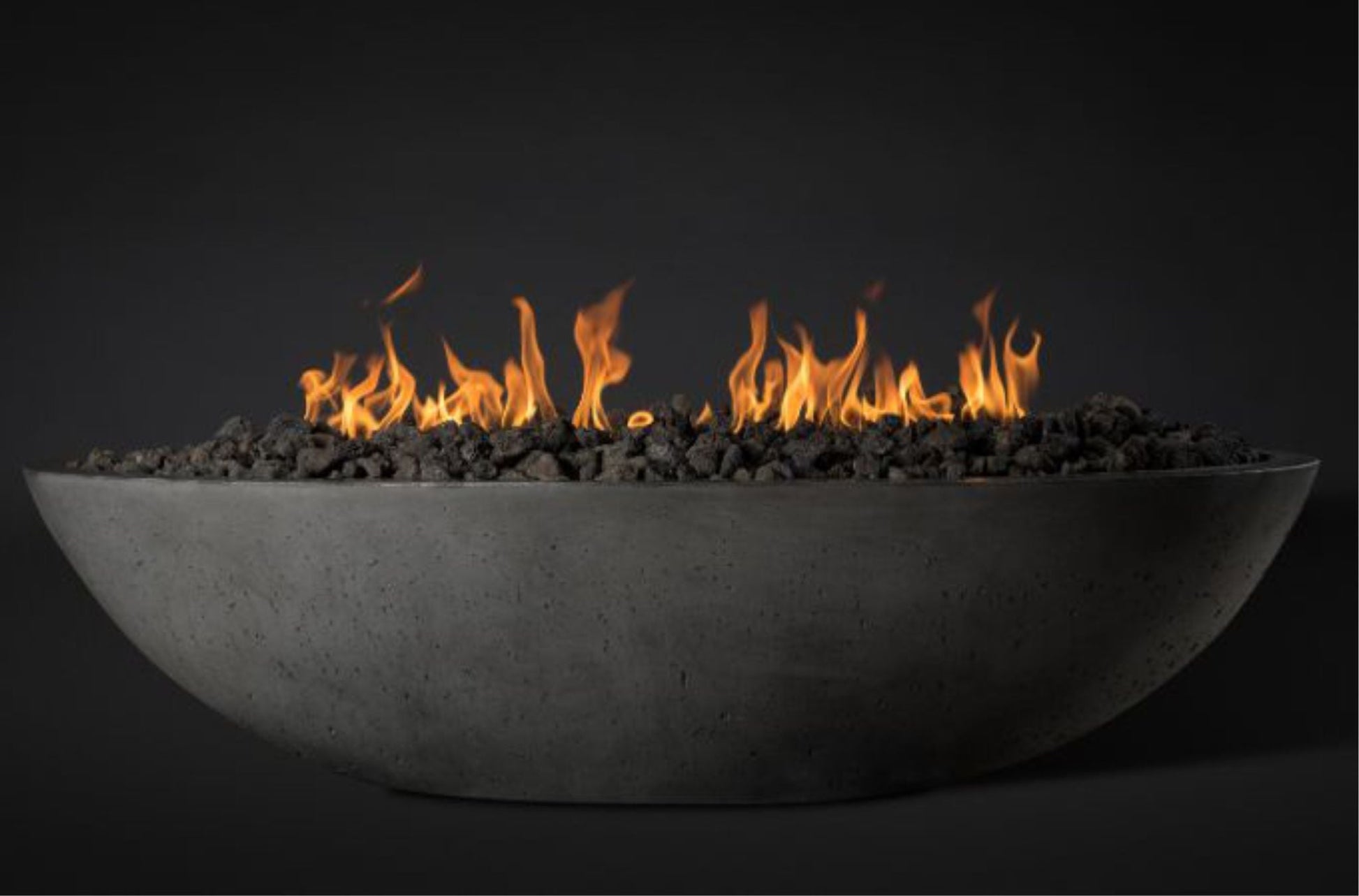 Slick Rock Concrete Oasis 60" Gray Oval Natural Gas Fire Bowl With Electronic Ignition Burner
