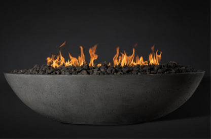 Slick Rock Concrete Oasis 60" Gray Oval Natural Gas Fire Bowl With Electronic Ignition Burner