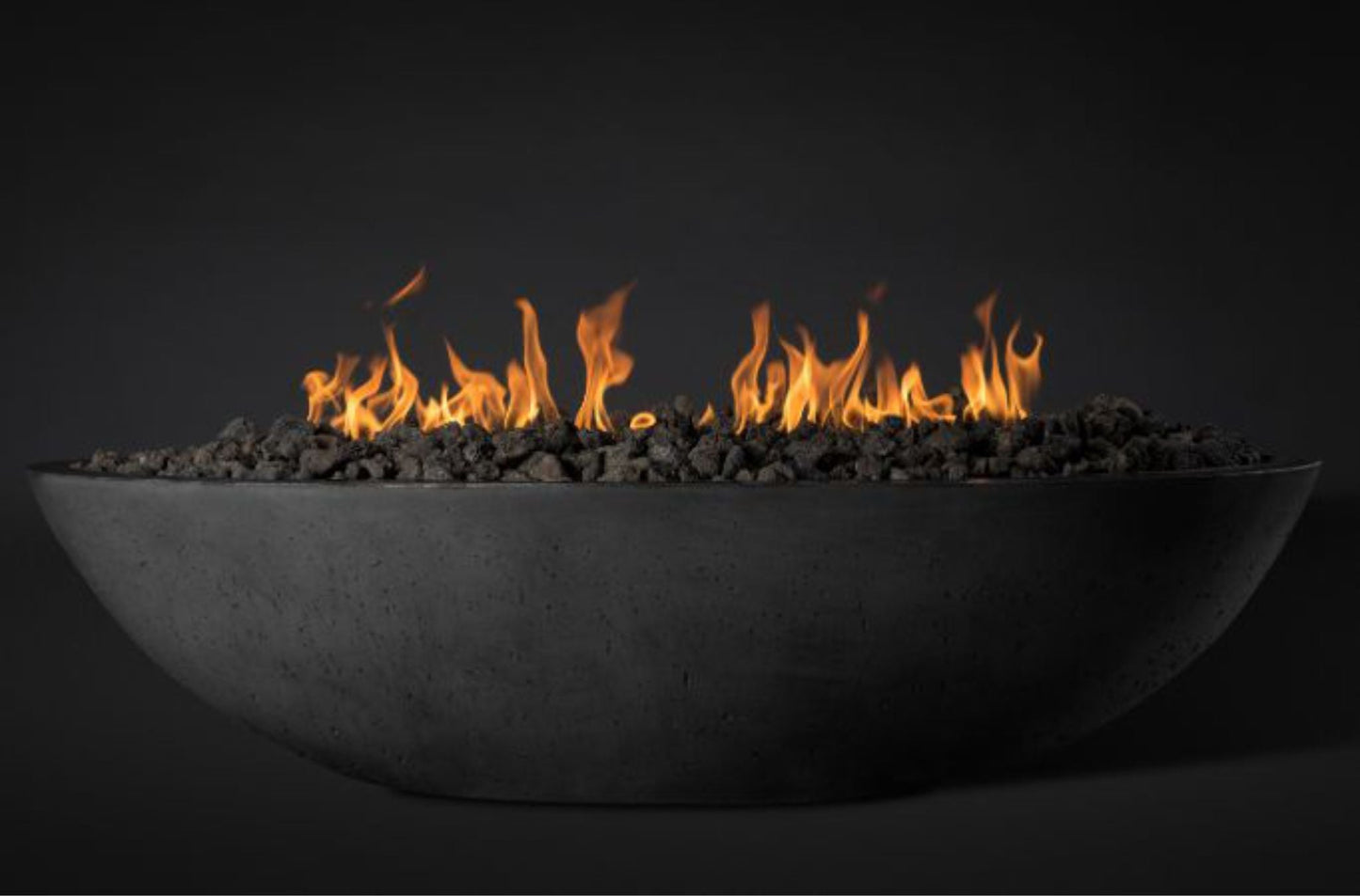 Slick Rock Concrete Oasis 60" Onyx Oval Natural Gas Fire Bowl With Match Lit Ignition Burner