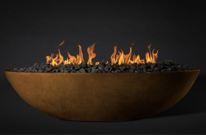 Slick Rock Concrete Oasis 60" Rustbuff Oval Propane Gas Fire Bowl With Electronic Ignition Burner