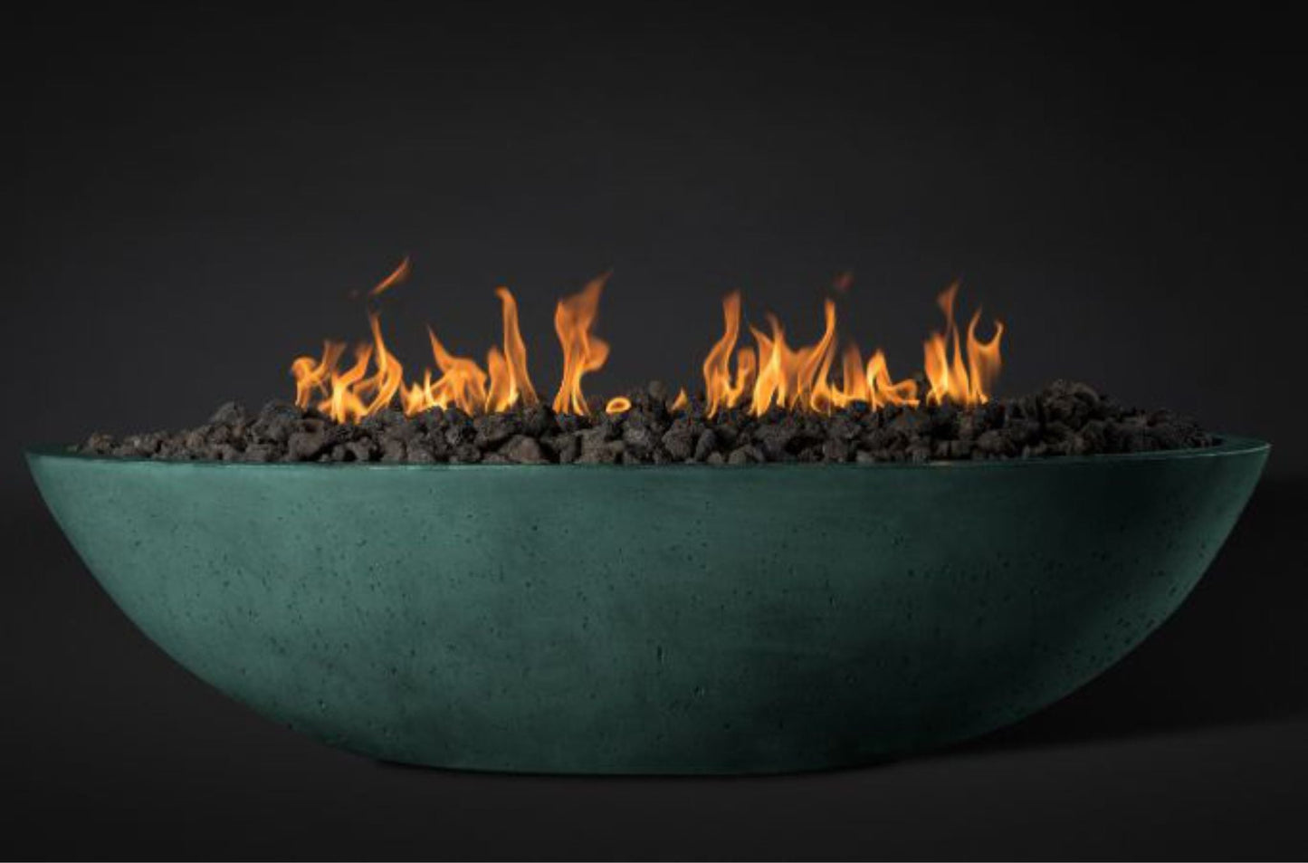 Slick Rock Concrete Oasis 60" Seafoam Oval Natural Gas Fire Bowl With Electronic Ignition Burner