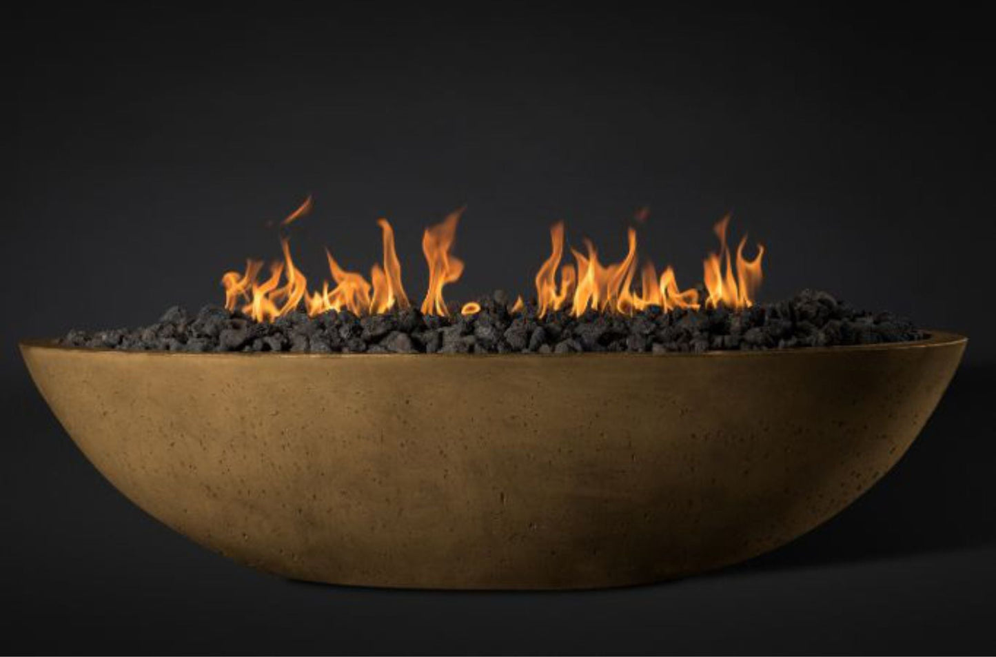 Slick Rock Concrete Oasis 60" Umber Oval Propane Gas Fire Bowl With Match Lit Ignition Burner