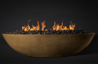 Slick Rock Concrete Oasis 60" Umber Oval Propane Gas Fire Bowl With Match Lit Ignition Burner