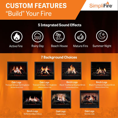 SimpliFire Inception 36" Built-In Electric Fireplace