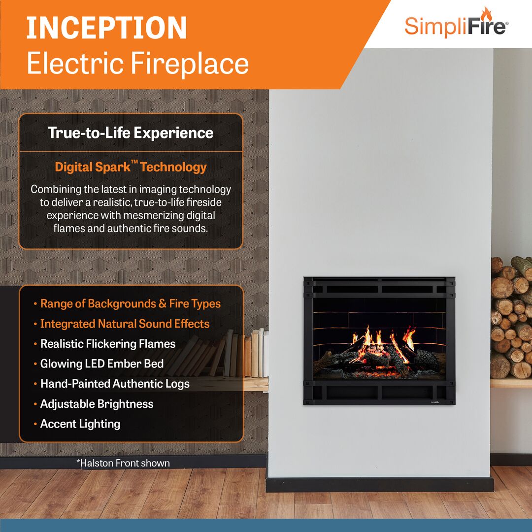 SimpliFire Inception 36" Built-In Electric Fireplace