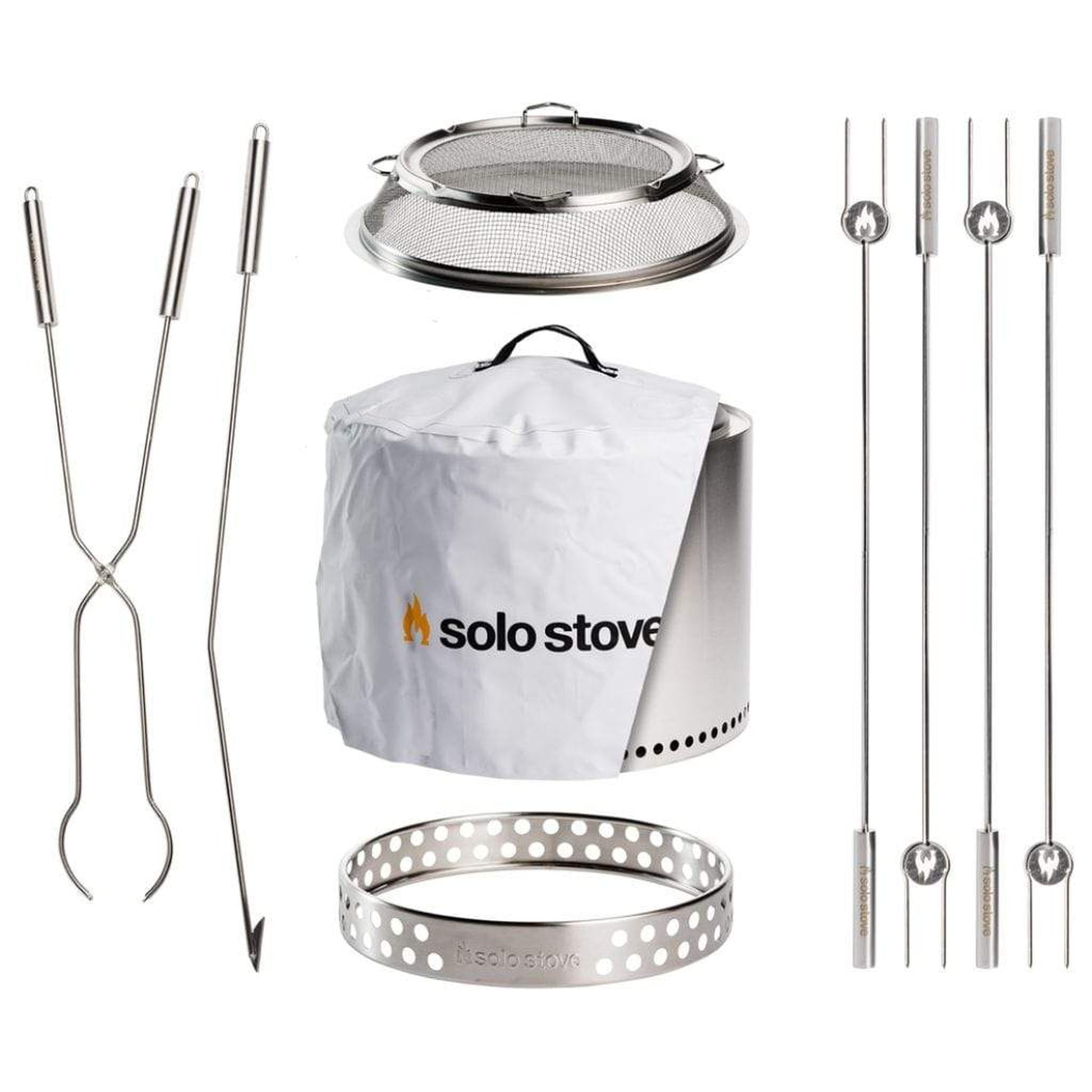Solo Stove 19 1/2" Stainless Steel Bonfire Ultimate Bundle