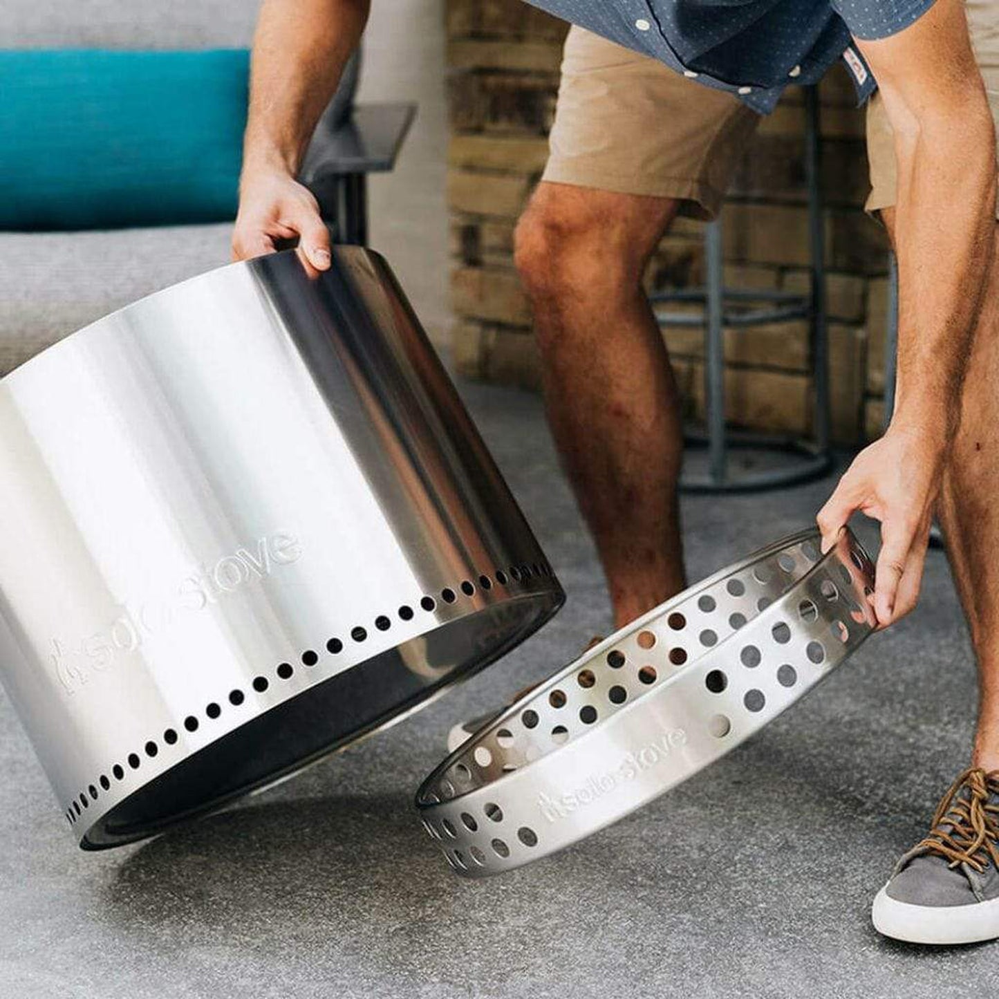 Solo Stove 19 1/2" Stainless Steel Bonfire Wood Burning Fire Pit with Stand