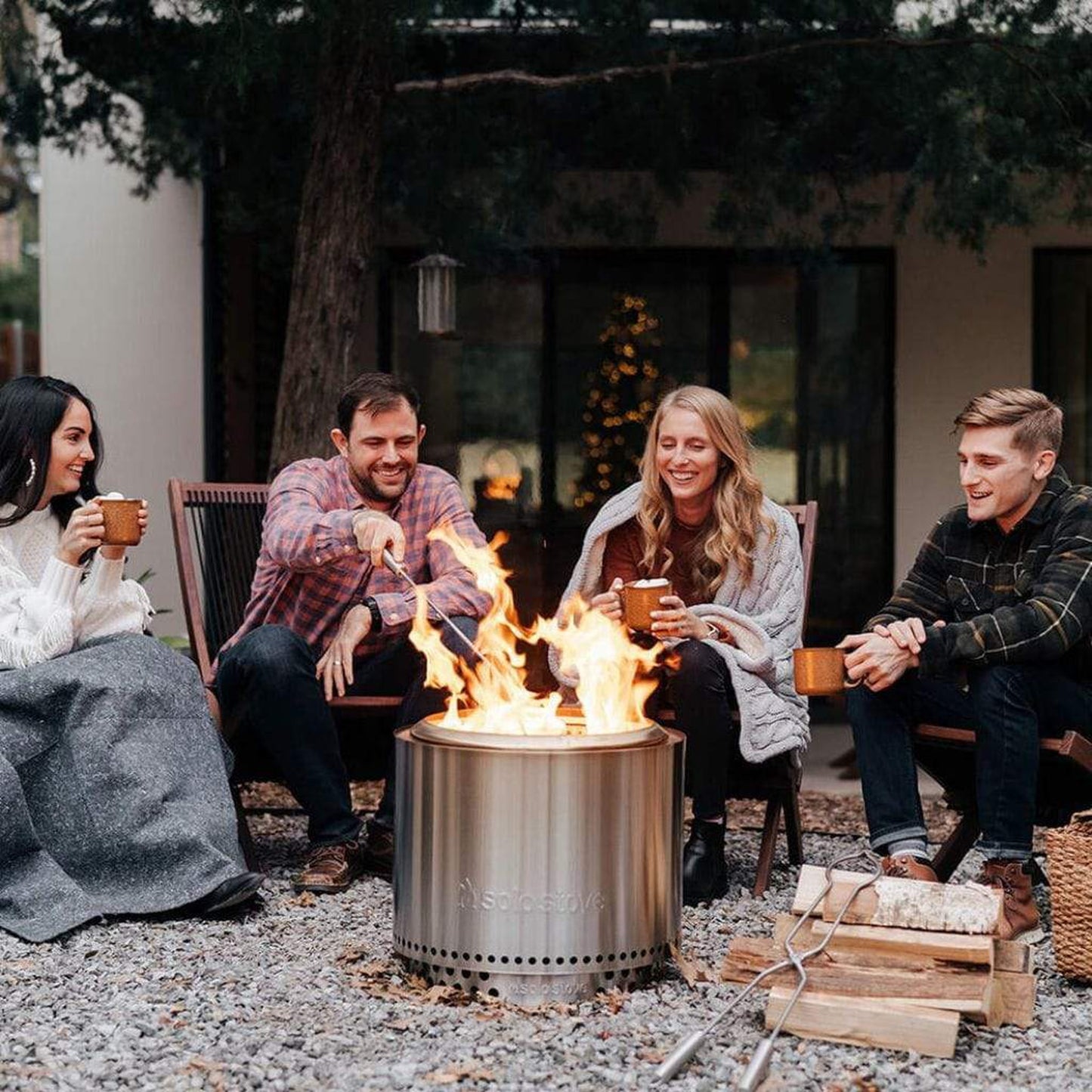 Solo Stove 19 1/2" Stainless Steel Bonfire Wood Burning Fire Pit with Stand
