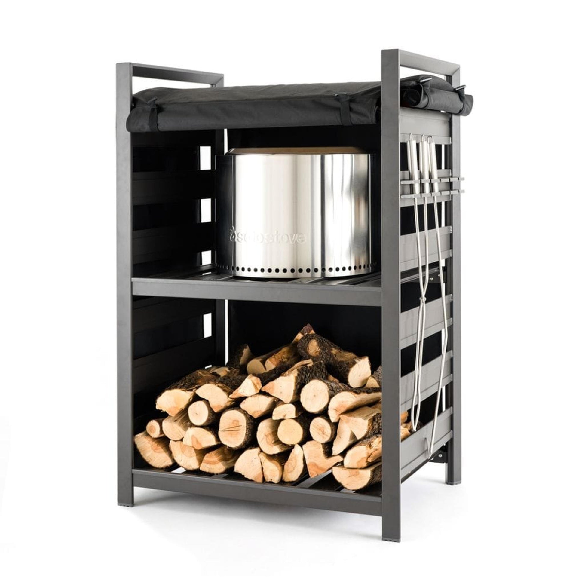 Solo Stove Station Black Log Rack