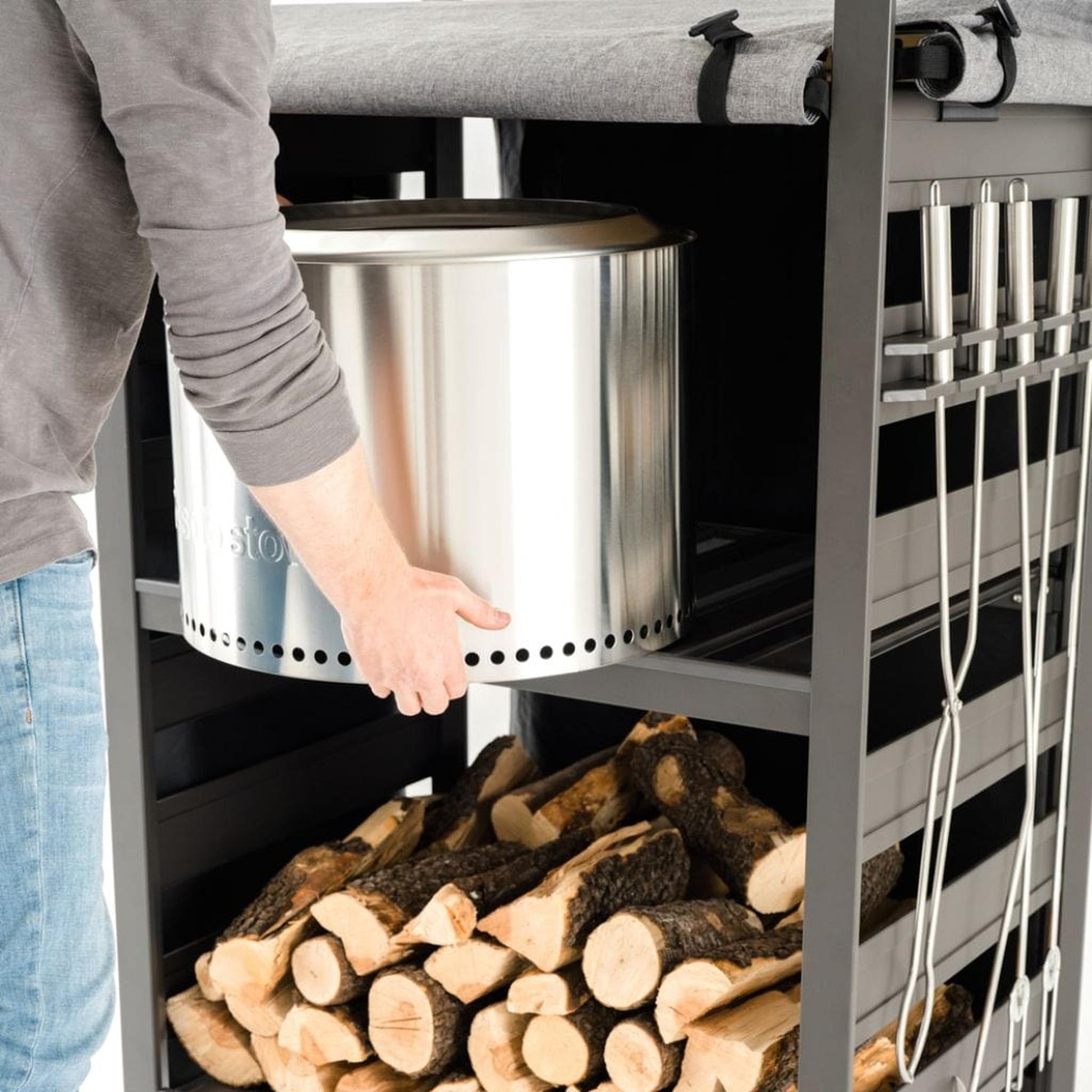 Solo Stove Station Black Log Rack