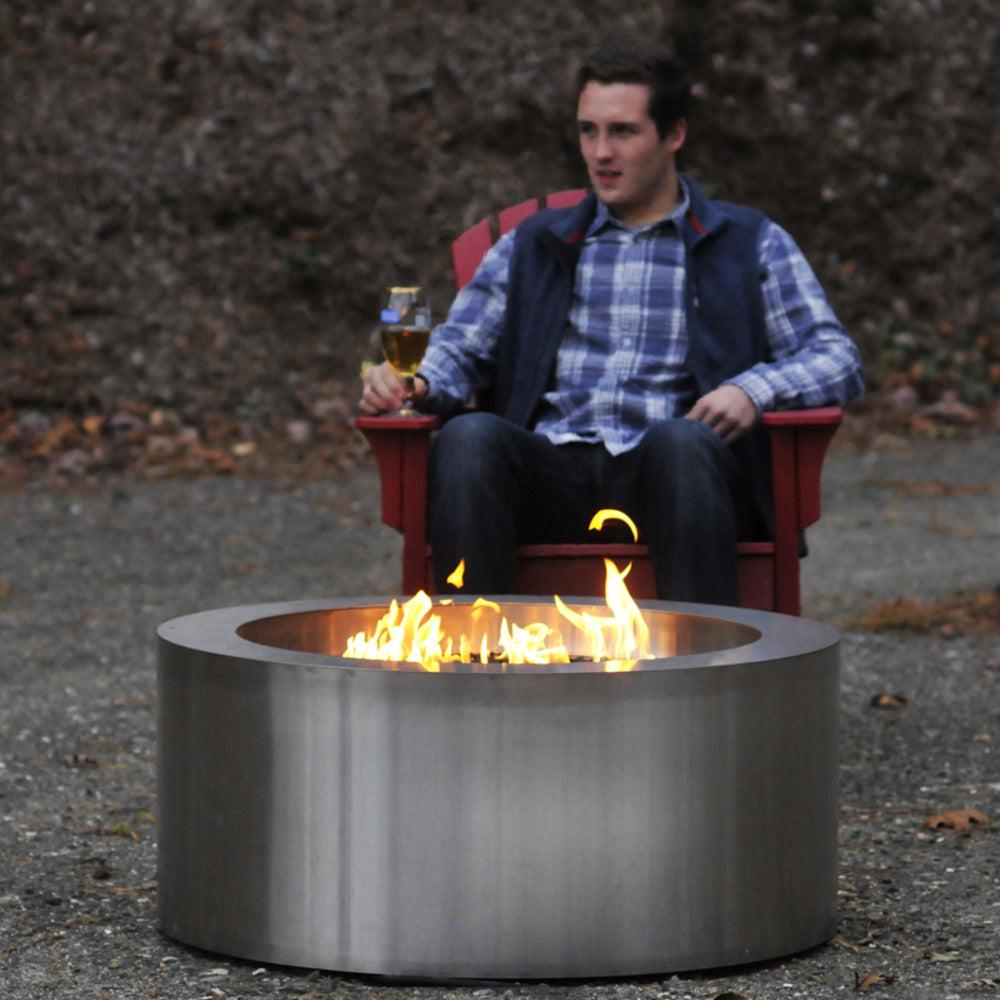 Spark Fireplaces 38" Stainless Steel Outdoor Propane Gas Camp Fire with Electronic Ignition