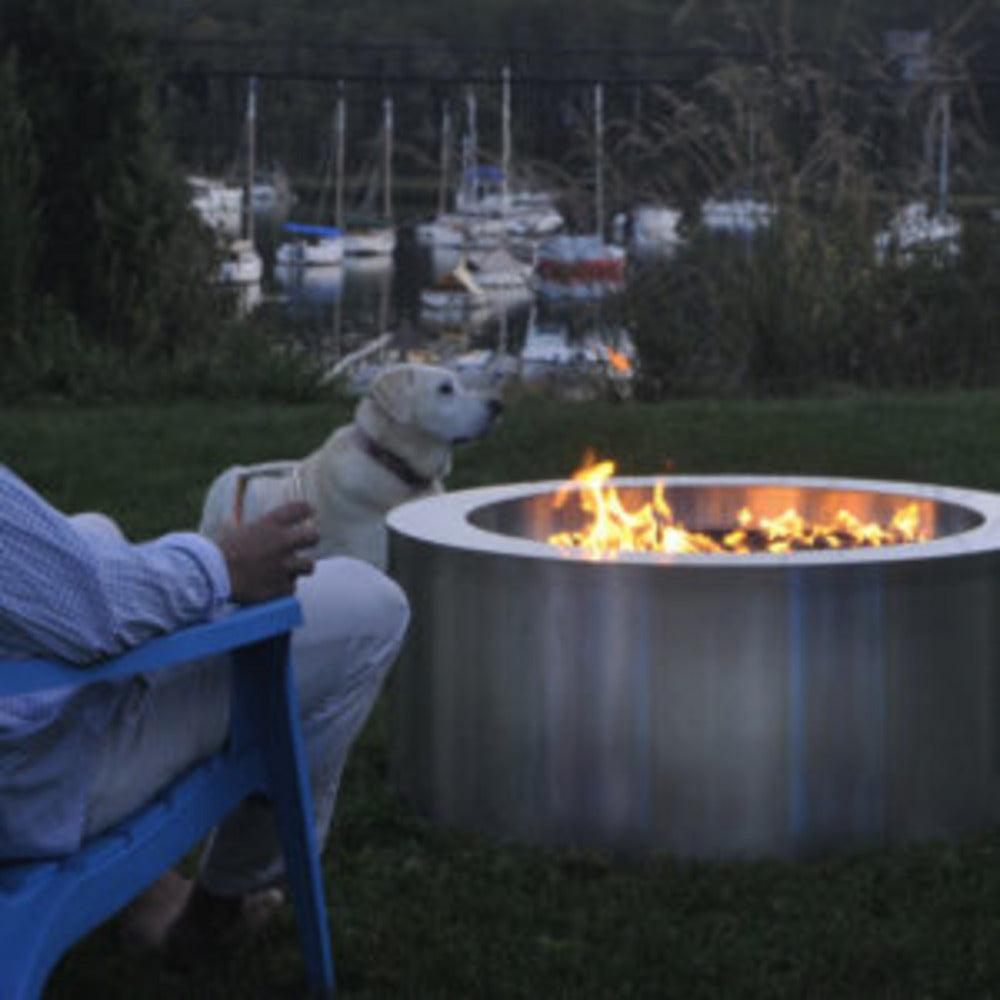 Spark Fireplaces 38" Stainless Steel Outdoor Propane Gas Camp Fire with Electronic Ignition