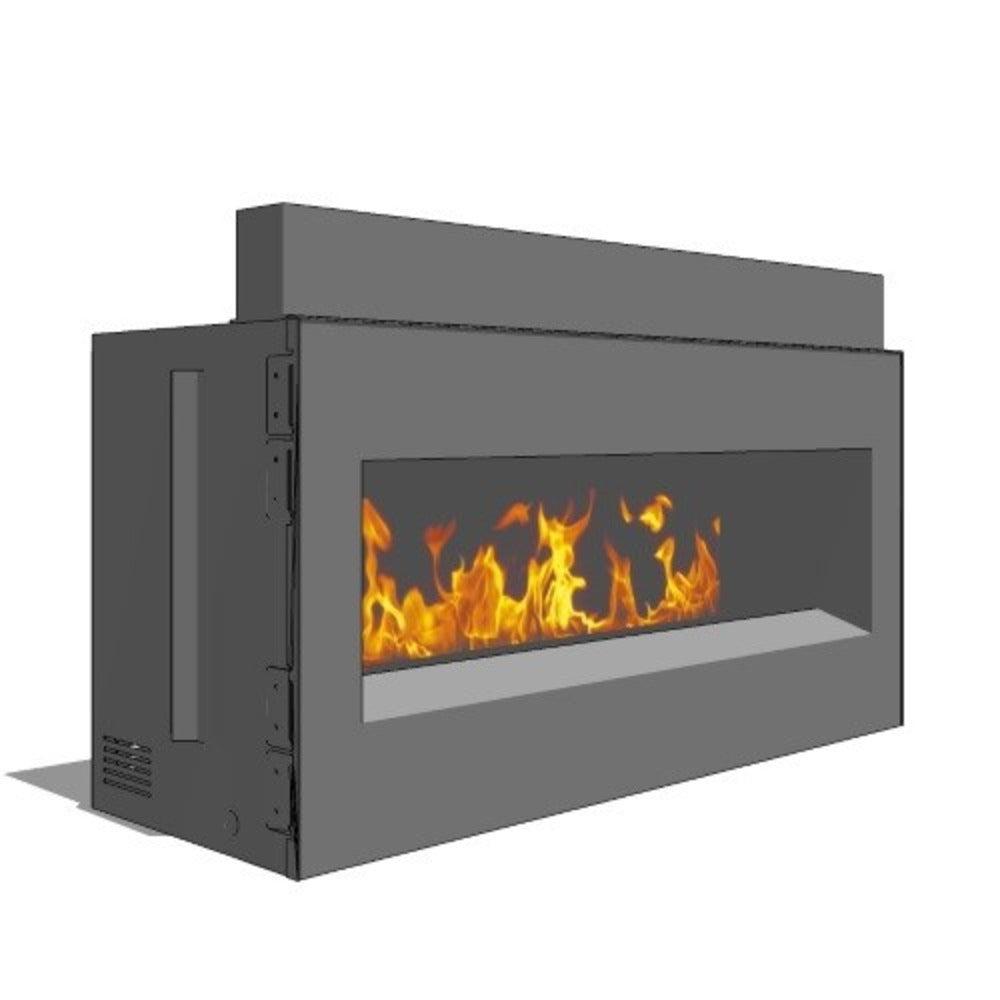 Spark Fireplaces Fire Ribbon 48E 49" x 14" Direct Vent Single Vu Natural Gas Fireplace with Safety Screen