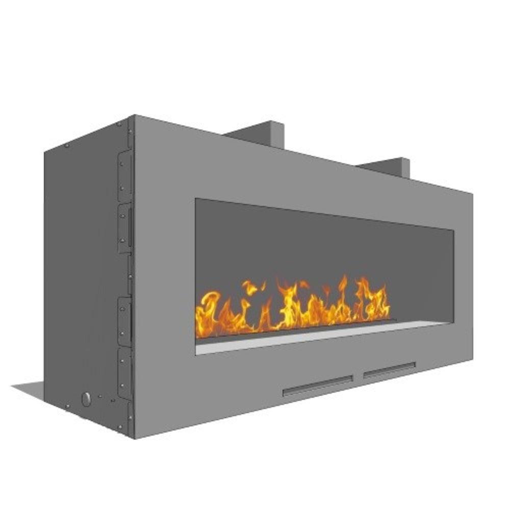 Spark Fireplaces Fire Ribbon 58S 48" x 14" Stainless Steel Vent Free Single Vu Natural Gas Fireplace