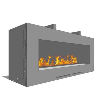 Spark Fireplaces Fire Ribbon 58S 48" x 14" Stainless Steel Vent Free Single Vu Natural Gas Fireplace