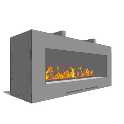 Spark Fireplaces Fire Ribbon 59E 48" x 14" Satin Black Vent Free Vu Thru Propane Gas Fireplace