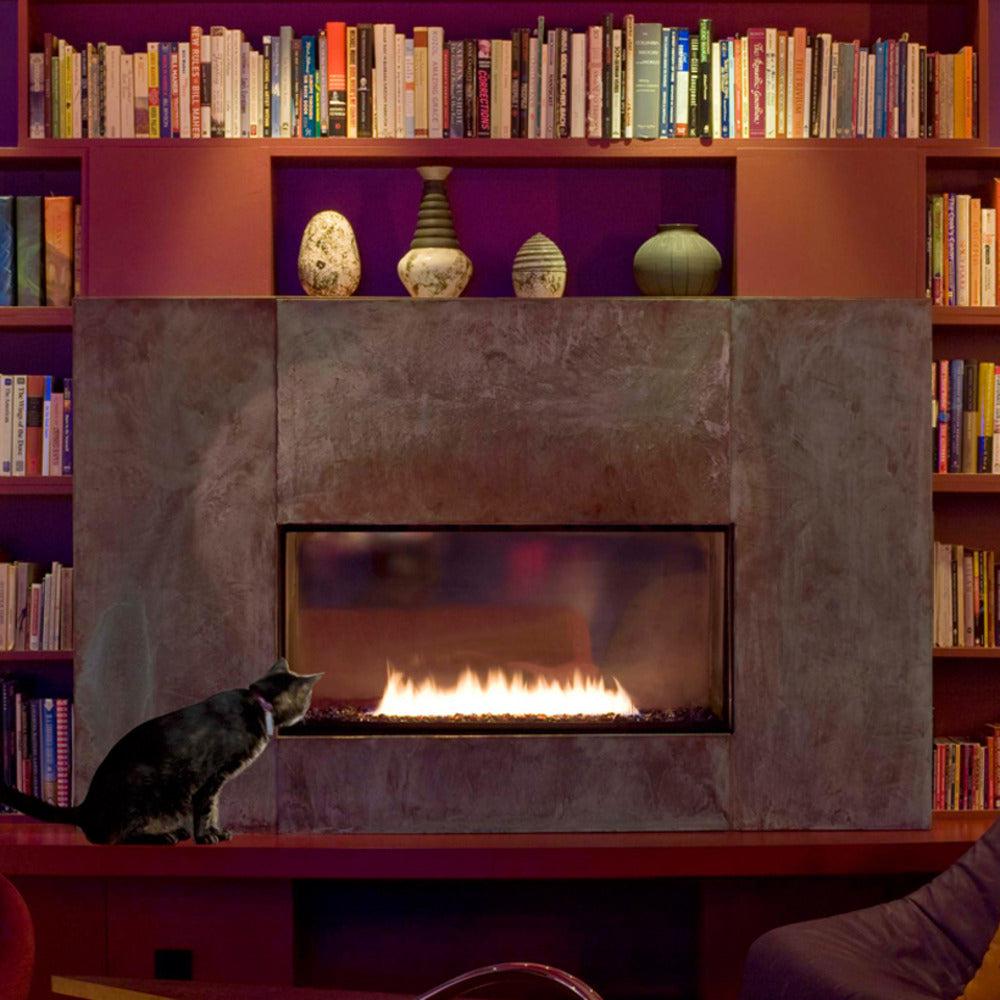 Spark Fireplaces Fire Ribbon 88E 36" x 16" Direct Vent Single Vu Natural Gas Fireplace with Safety Screen