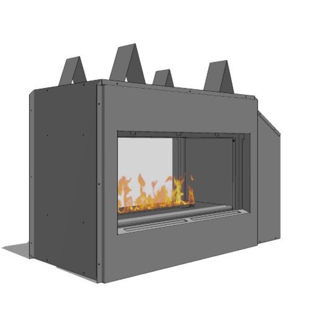 Spark Fireplaces Fire Ribbon 91E 36" x 17" Direct Vent Vu Thru Natural Gas Fireplace with Safety Screen
