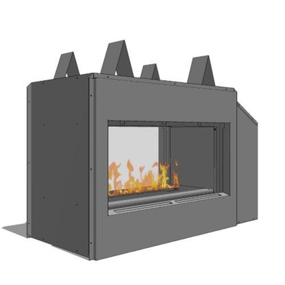 Spark Fireplaces Fire Ribbon 91E 36" x 17" Direct Vent Vu Thru Natural Gas Fireplace with Safety Screen