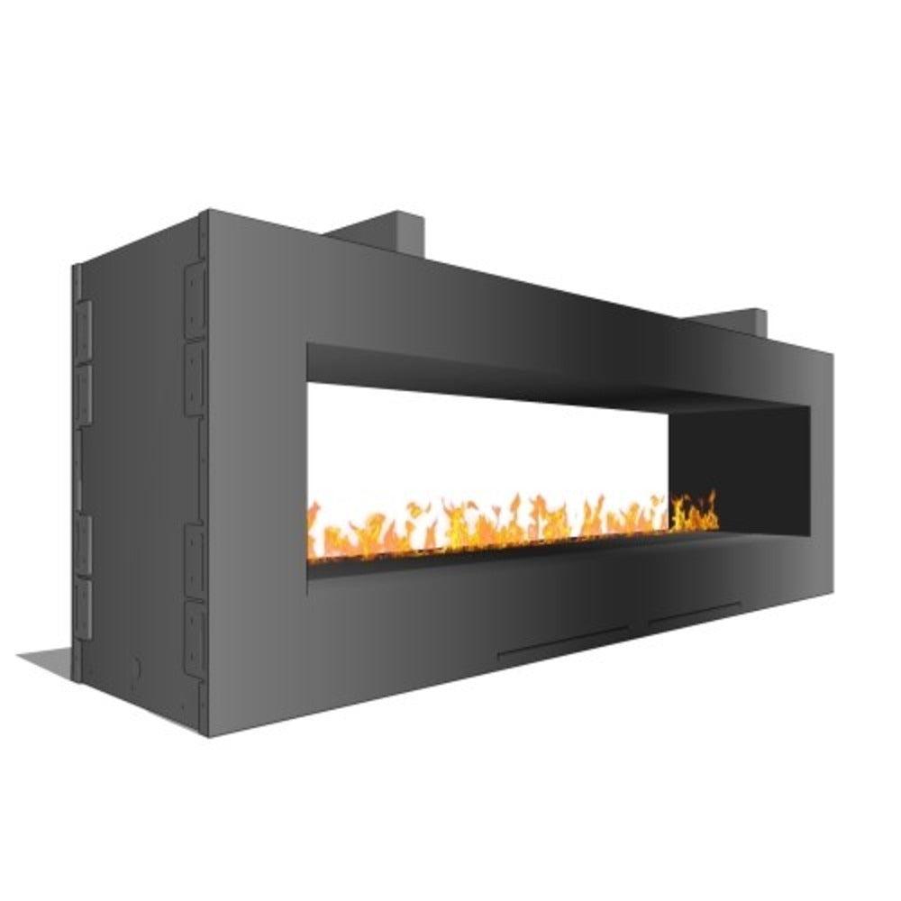 Spark Fireplaces Fire Ribbon SS36ST 36" x 17" Stainless Steel Outdoor Vu Thru Propane Gas Fireplace with Electronic Ignition