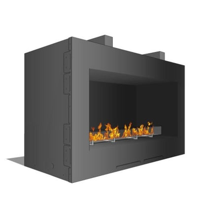 Spark Fireplaces Fire Ribbon SS48 48" x 14" Stainless Steel Outdoor Propane Gas Fireplace with Electronic Ignition