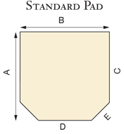 American Panel Traditional 40" x 40" Standard Glacier Gray Colonial Edge Type 2 Ceramic Hearth Board