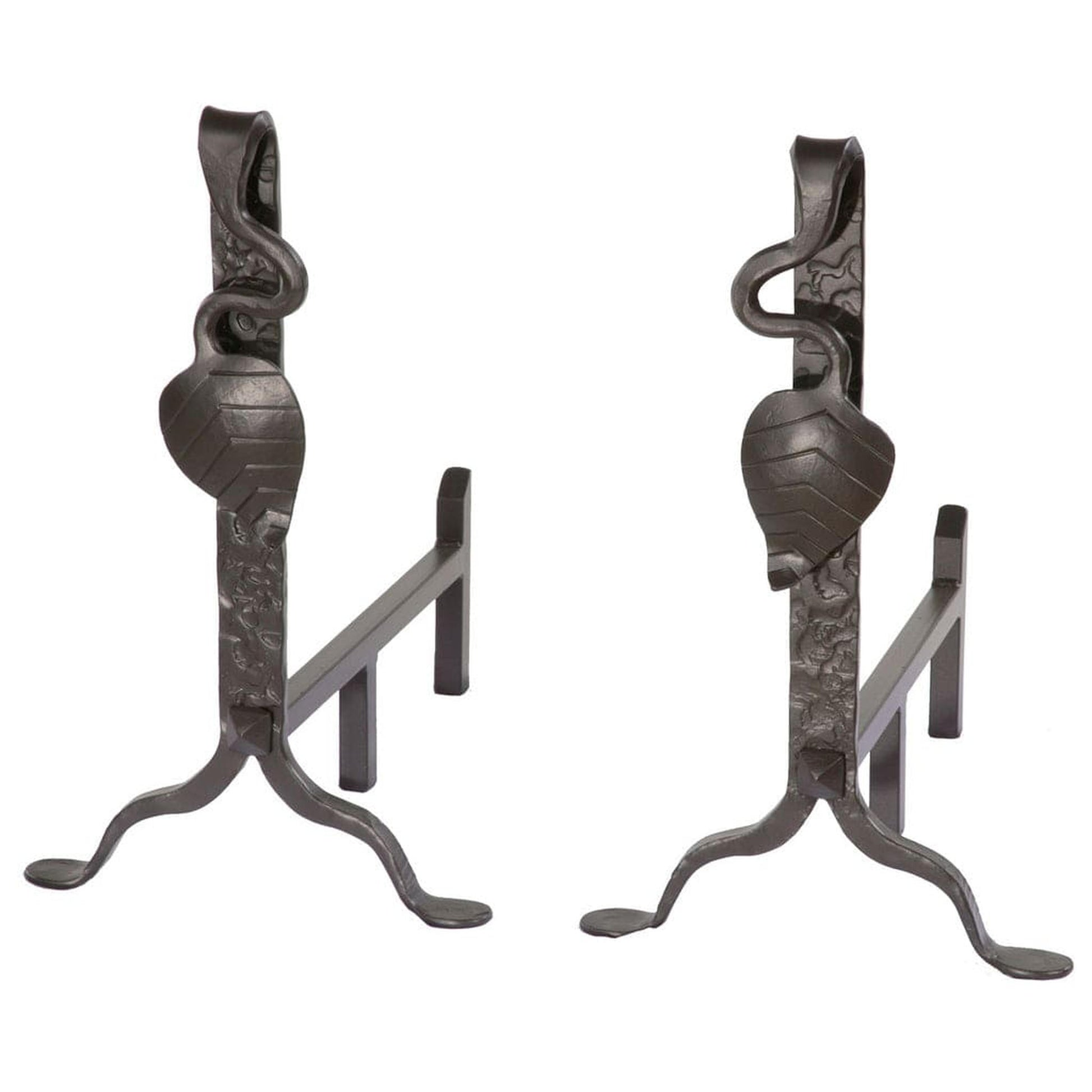 Stone County Ironworks 10" 900-333 Leaf Iron Andirons w/ 10" Log Holder