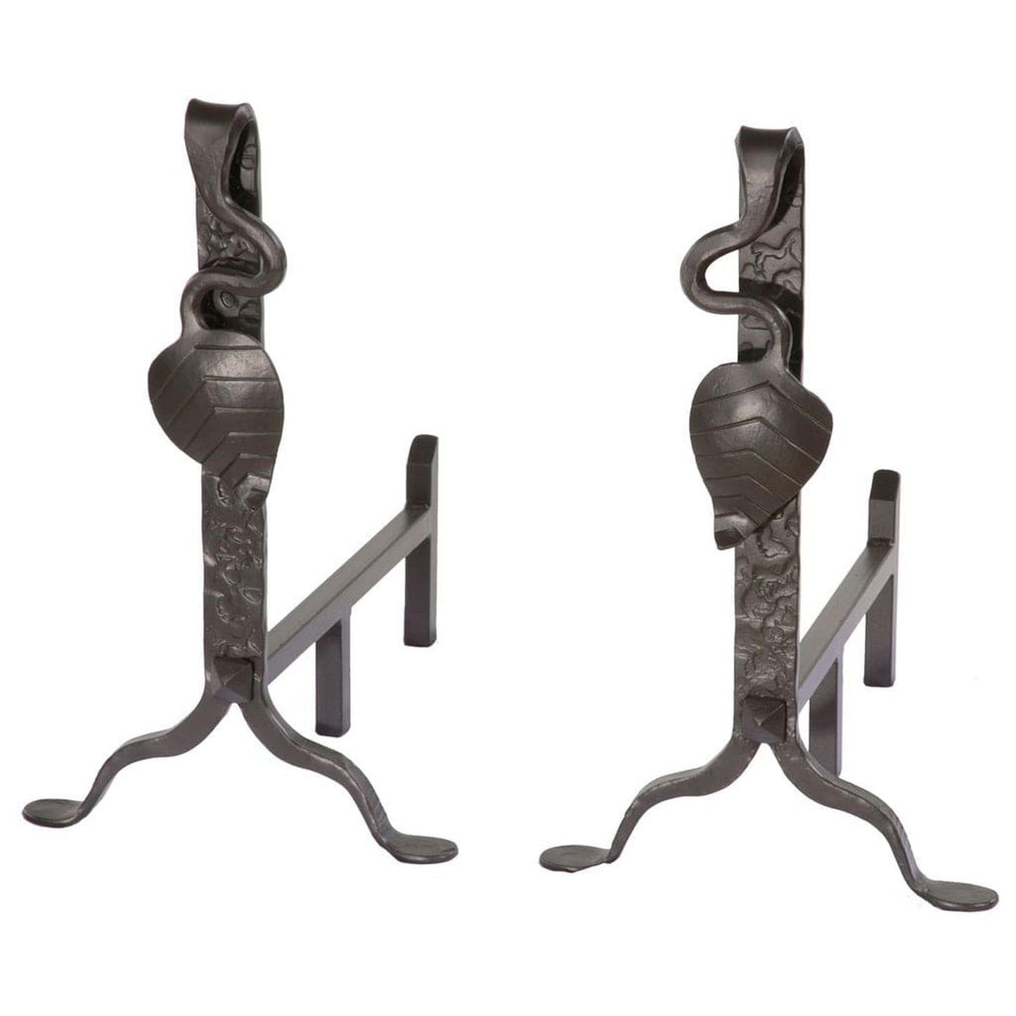 Stone County Ironworks 10" 900-333 Leaf Iron Andirons w/ 14" Log Holder