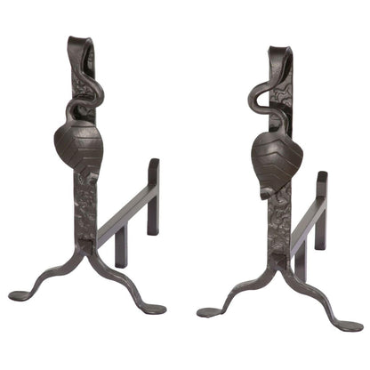 Stone County Ironworks 10" 900-333 Leaf Iron Andirons w/ 6" Log Holder