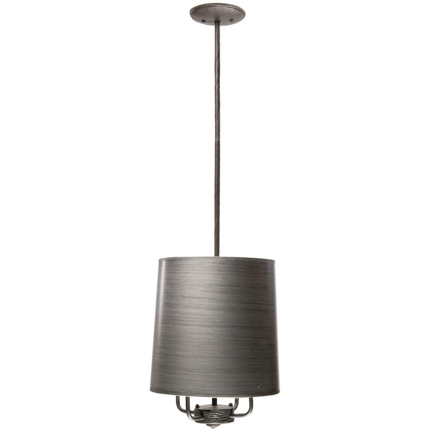 Stone County Ironworks 12" 904-208 Cedarvale Iron 4-Arm Pendant Lamp w/ Pewter Shade