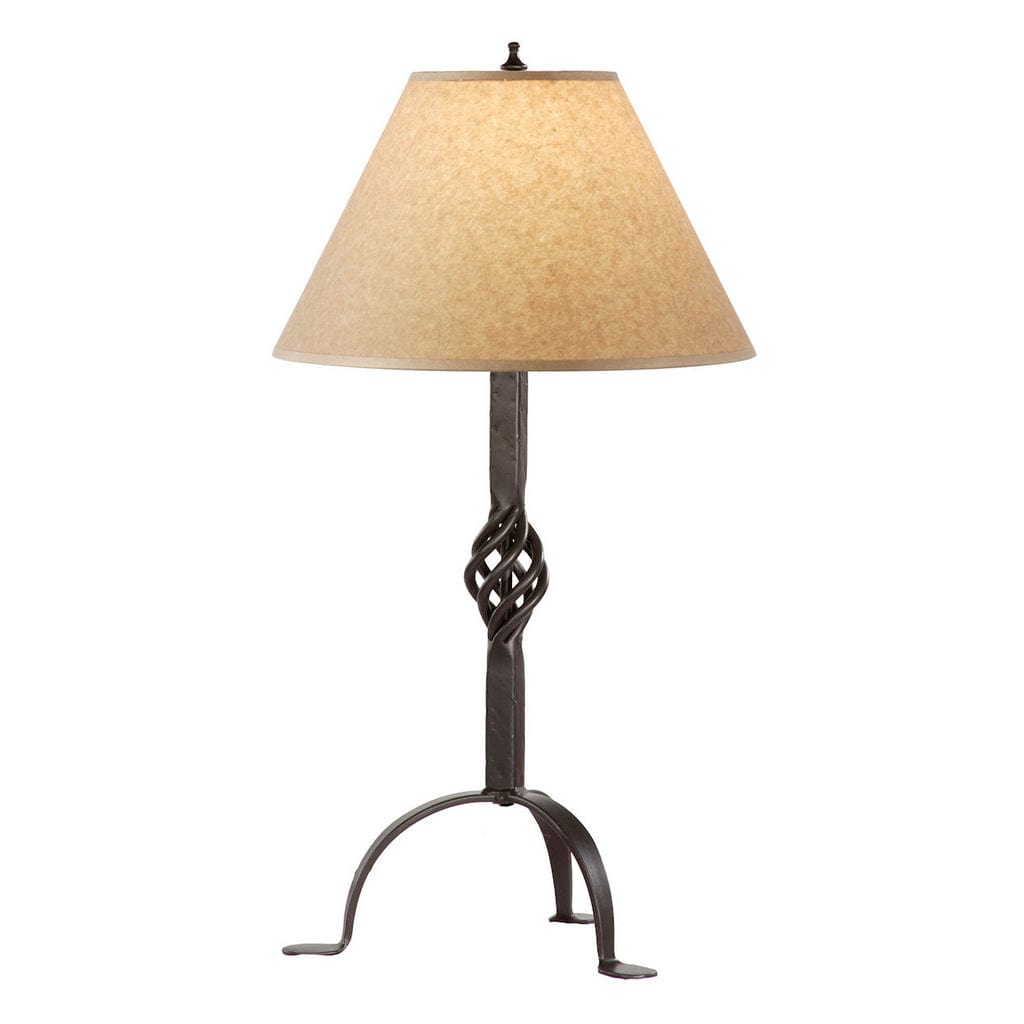Stone County Ironworks 27" 901-674 Basketweave Iron Table Lamp w/ Hand Rubbed Brass SPF Finish