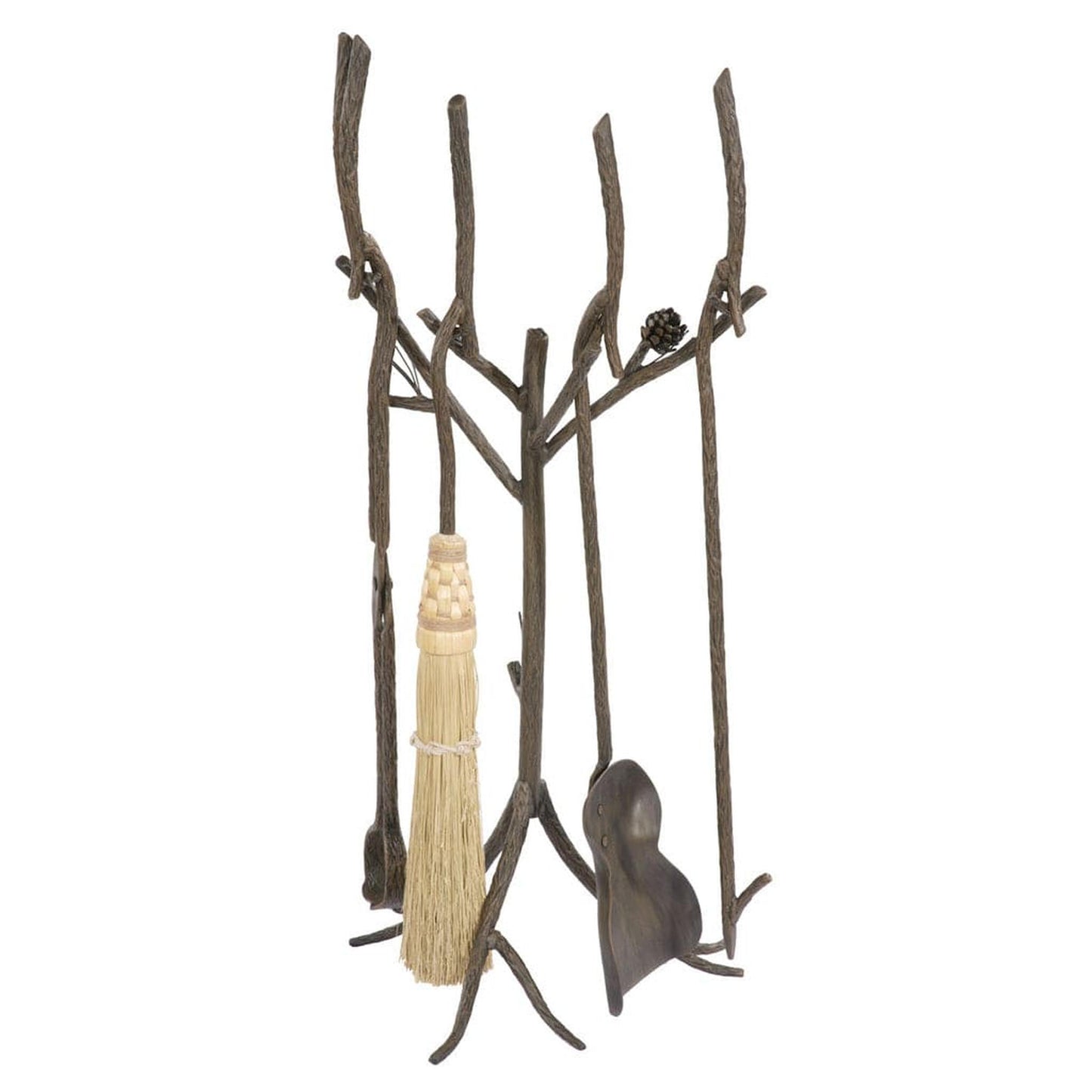 Stone County Ironworks 32" 904-030 5-Piece Pine Fireplace Tool Set w/ Black Broom