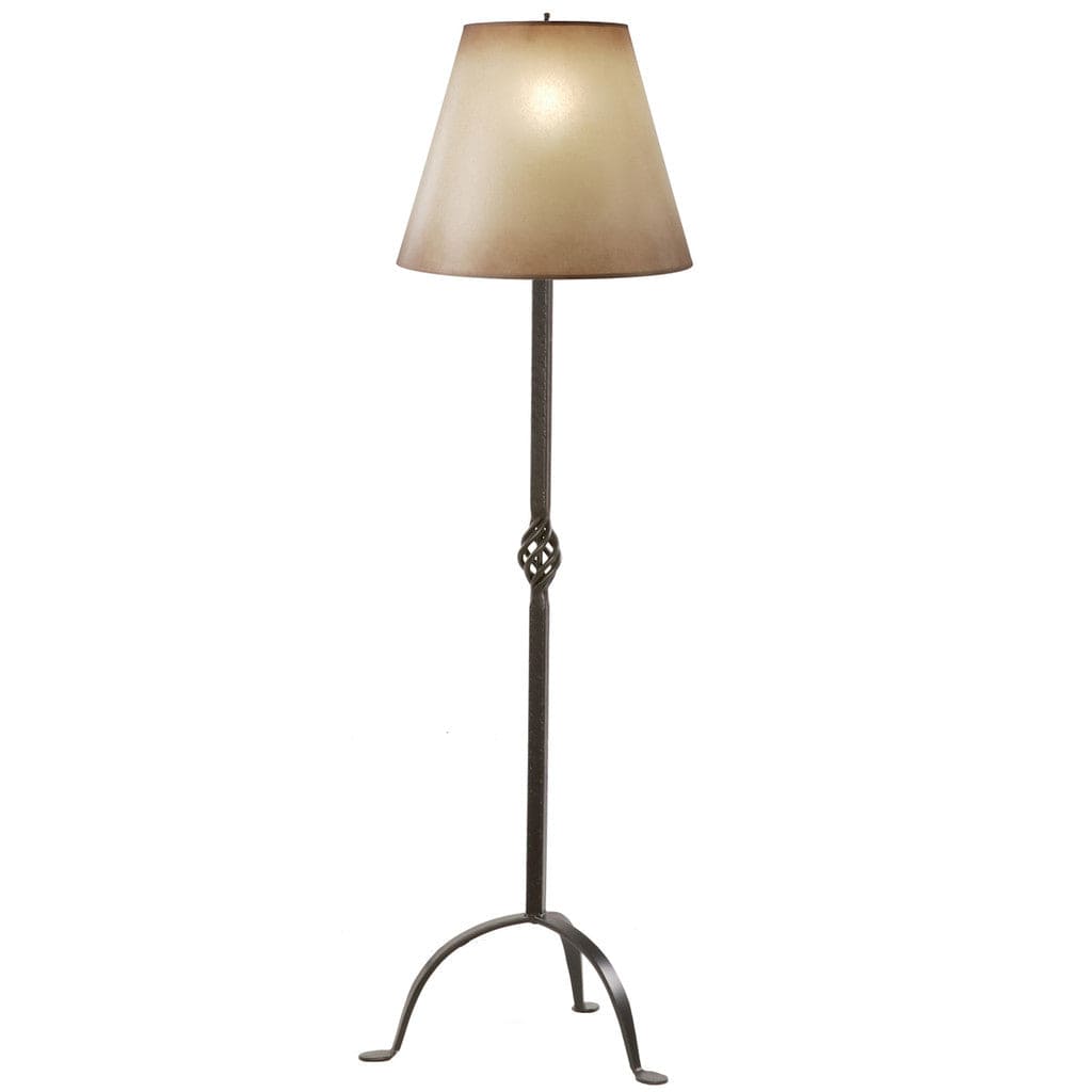 Stone County Ironworks 57" 901-673 Basketweave Iron Floor Lamp w/ Hand Rubbed Brass SPF Finish