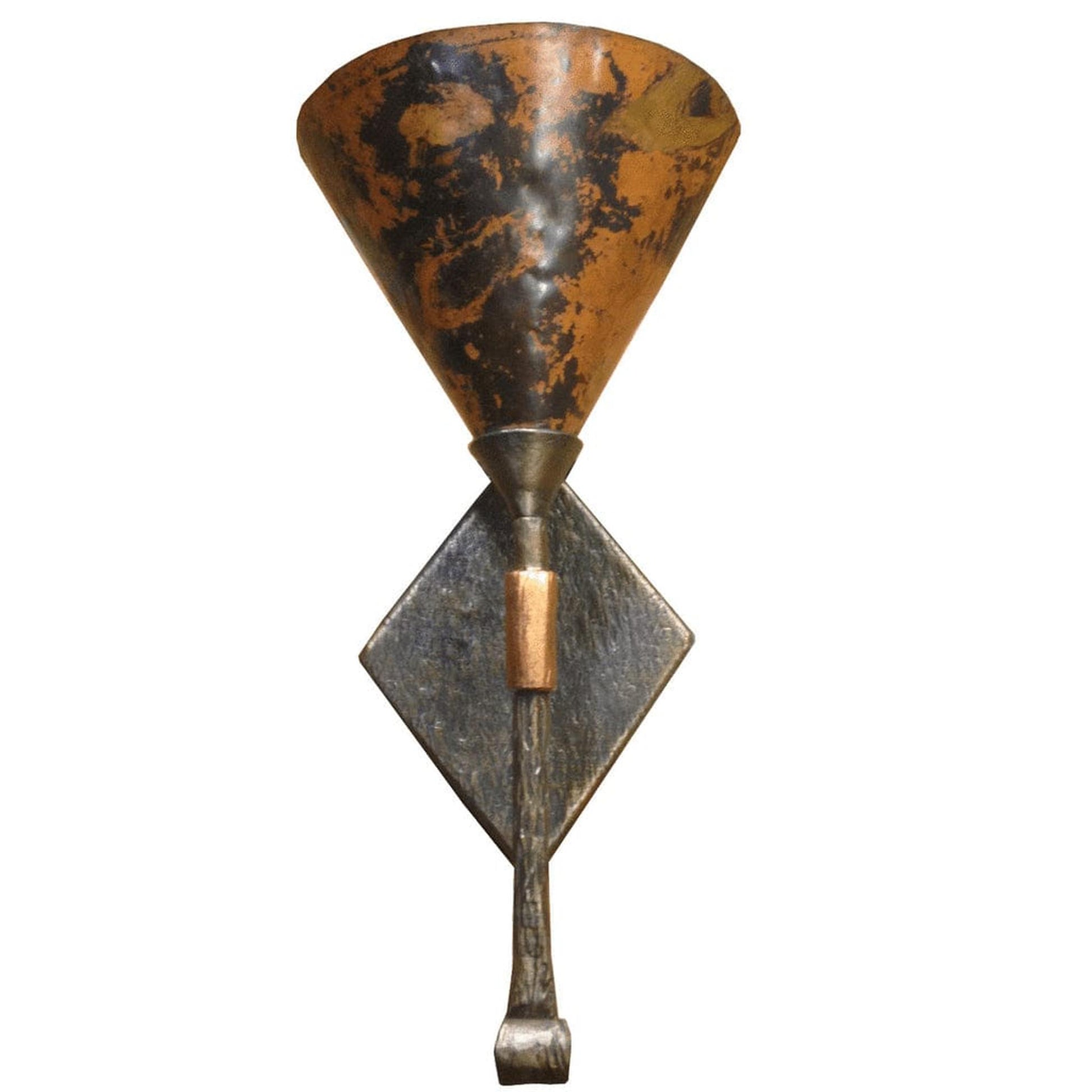 Stone County Ironworks 8" 904-450 Cedarvale Iron Single Wall Sconce w/ Copper Shade