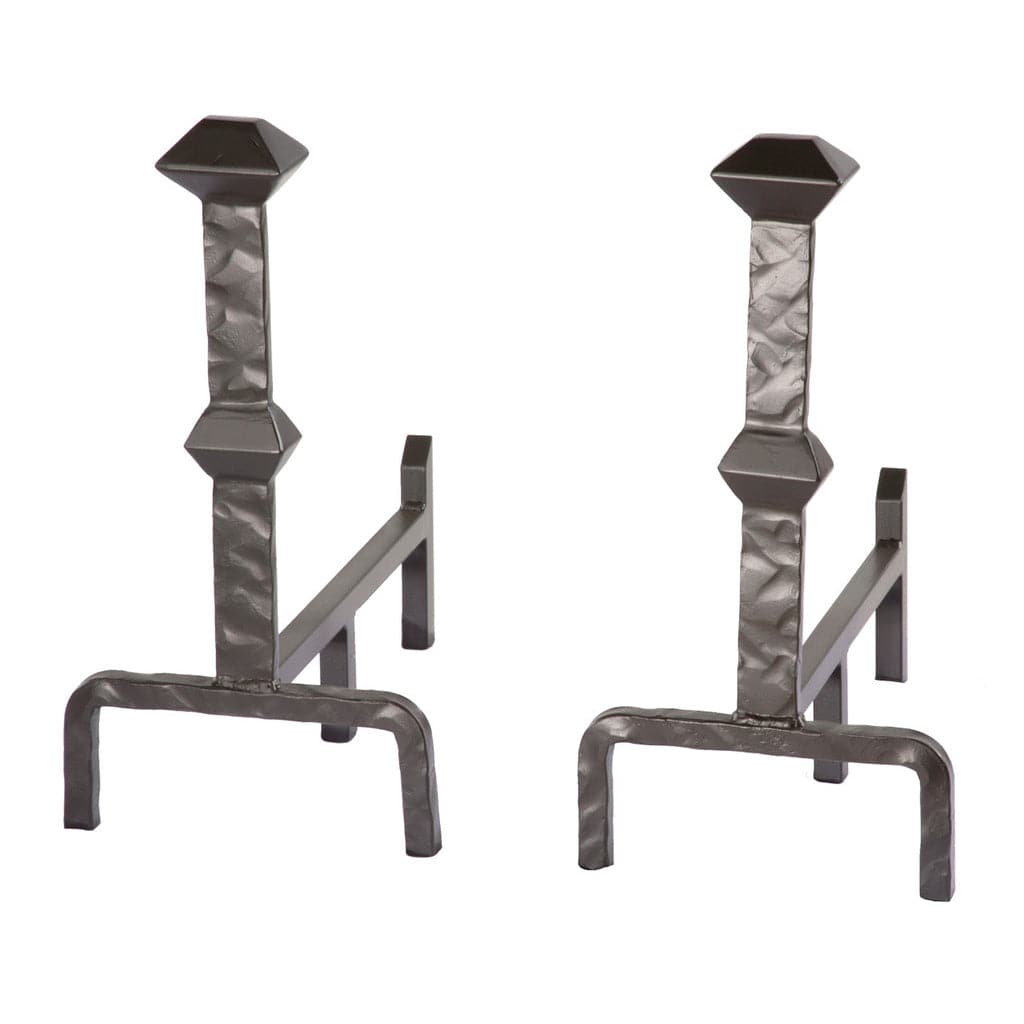 Stone County Ironworks 9" 904-236 Forest Hill Iron Andirons w/ 6" Log Holder