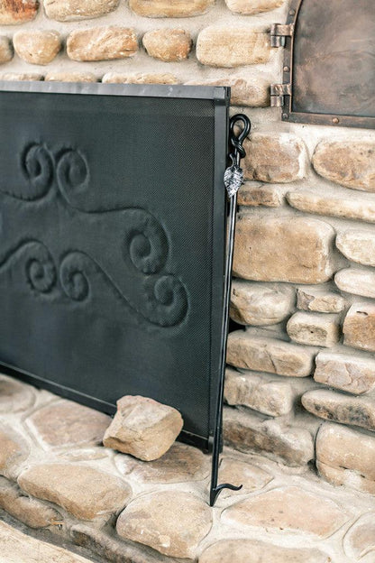 Stone County Ironworks Evening Shade 30" Burnished Gold Hand-Forged Iron Fire Poker With Copper Iron Accent