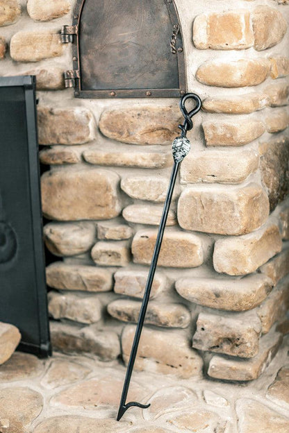 Stone County Ironworks Evening Shade 30" Hand Rubbed Bronze Hand-Forged Iron Fire Poker With Copper Iron Accent