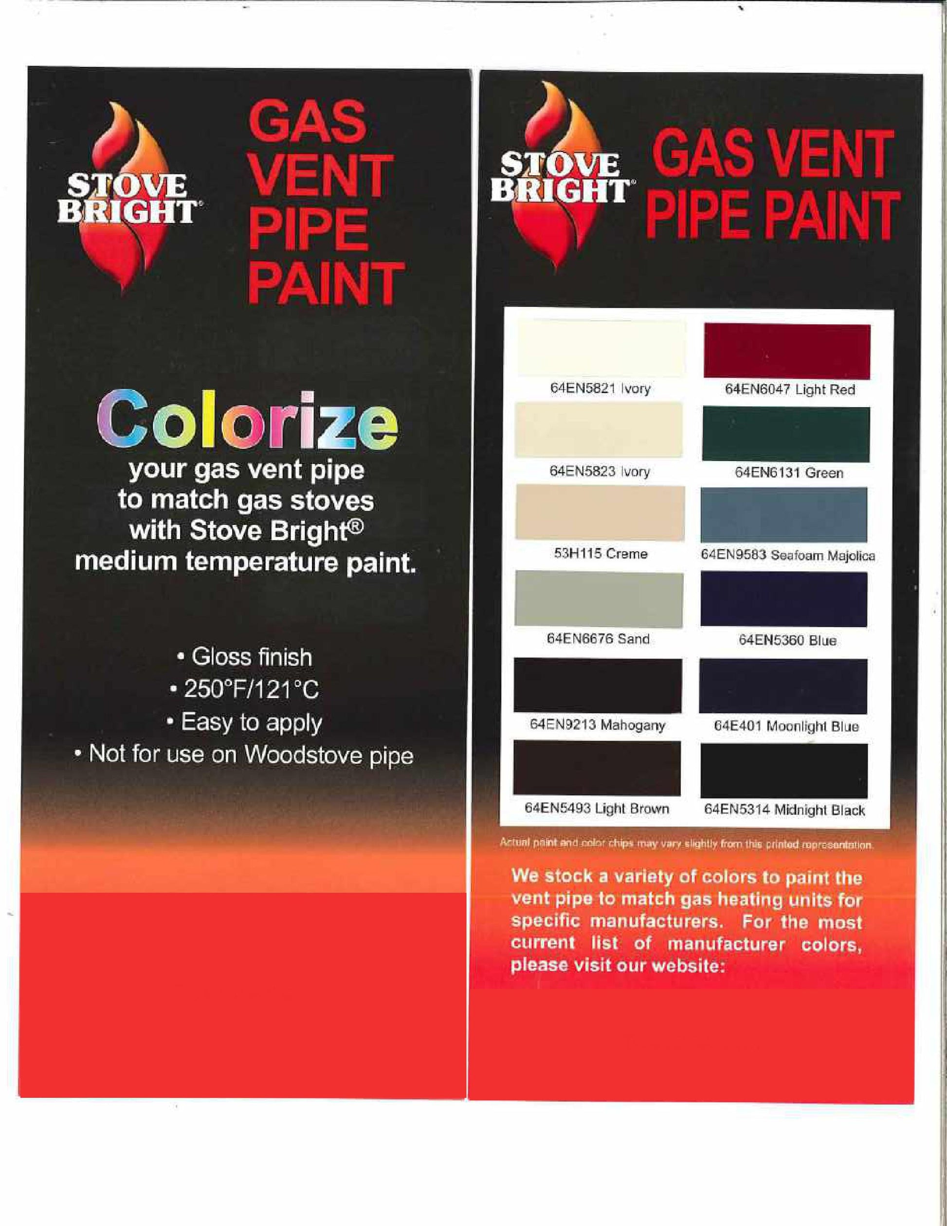 Stove Bright High Temp Fan Style Color Card Set - Color Deck