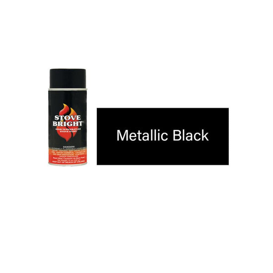 Stove Bright Metallic Black High Heat Temperature Paint US Fireplace