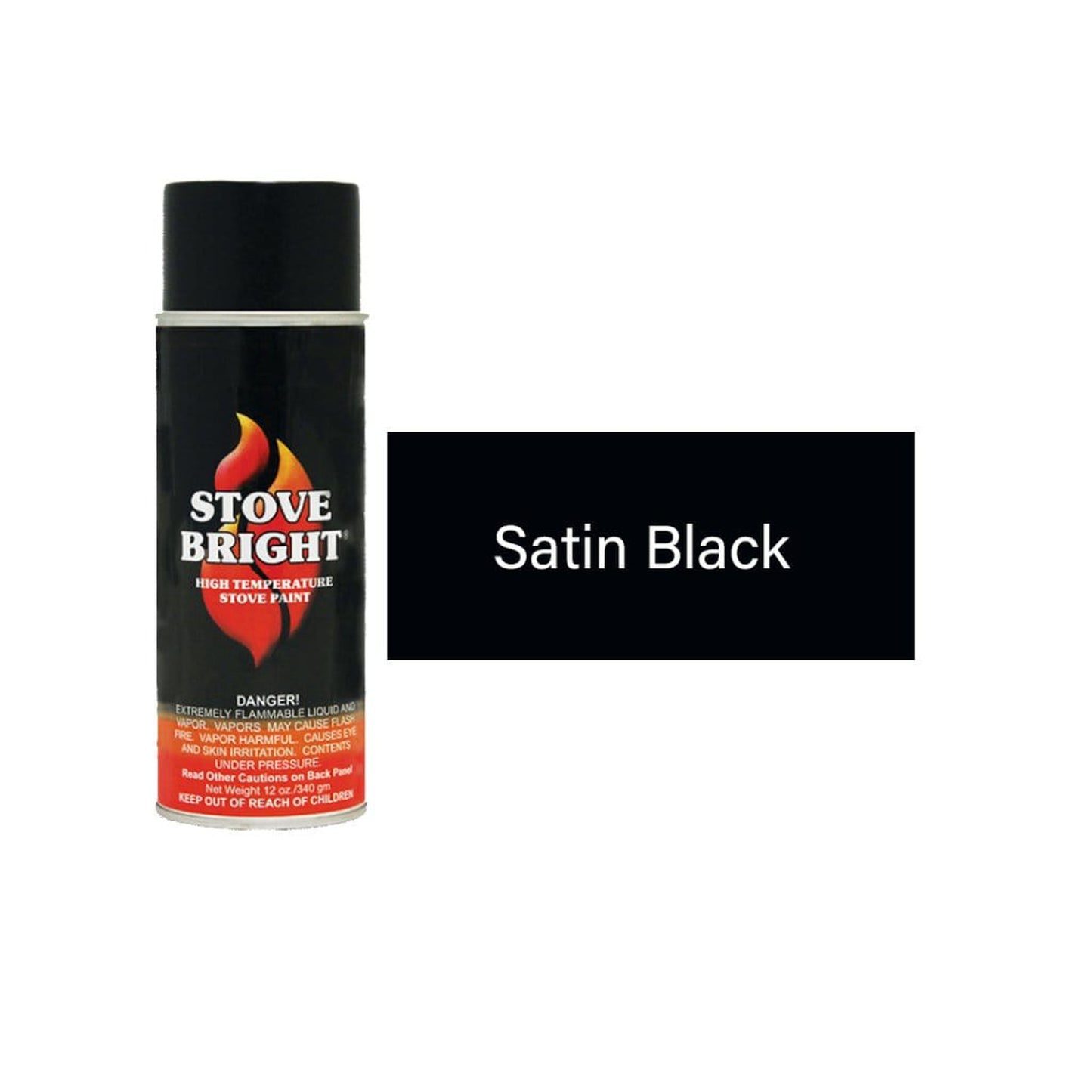 Stove Bright Satin Black High Heat Temperature Paint - 12/Case