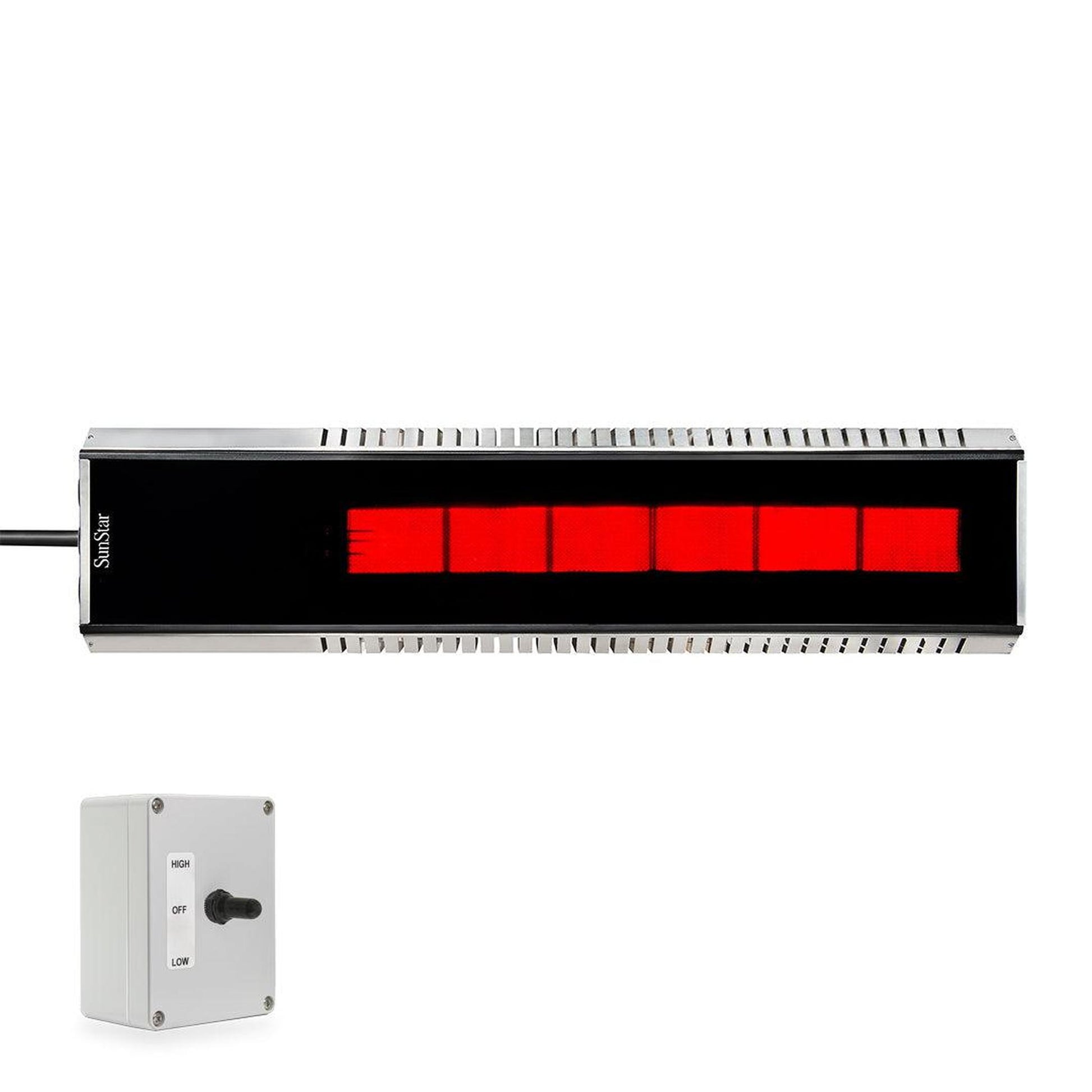 SunStar MGL Series 48" Two-Stage Propane Gas Infrared Patio Heater with Fixed Mounting Kit