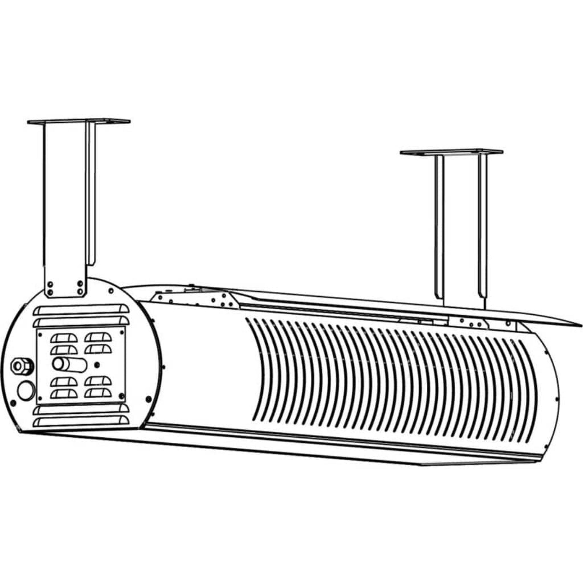 SunStar SGL Glass Series 48" 35000 BTU/hr Black Infrared Patio Heater With Propane Gas