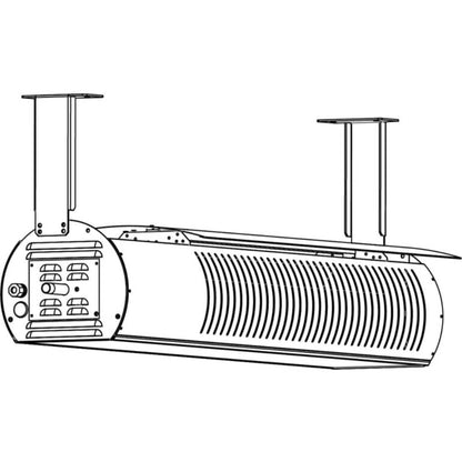 SunStar SGL Glass Series 48" 35000 BTU/hr Black Infrared Patio Heater With Propane Gas